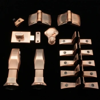 

Red Bronze Public Restroom Toilet Partition Hardware fittings Set Latch Red Green Indicator