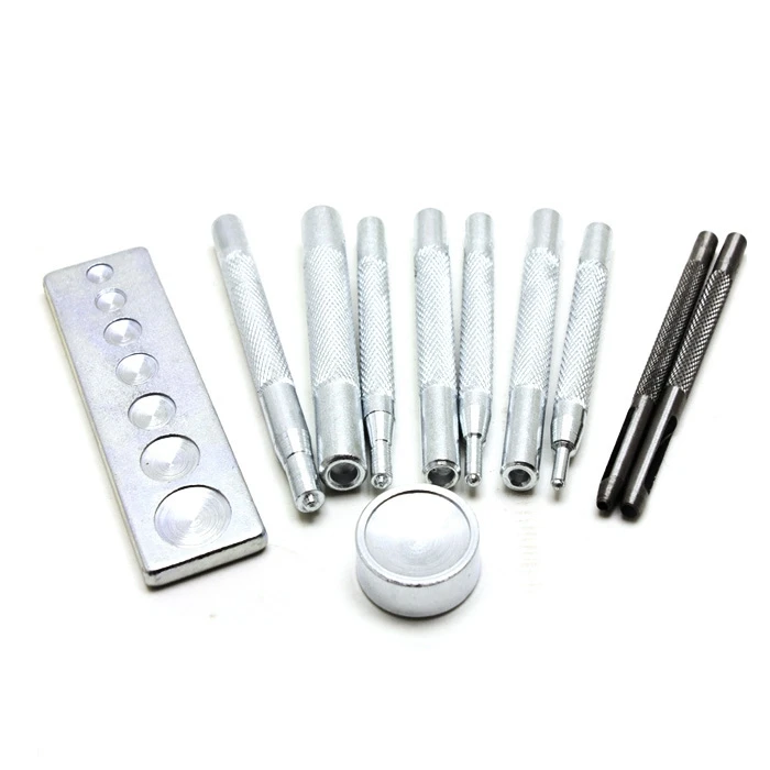 11PCS Leather Craft Tool Die Punch Snap Rivet Setter Base Kit For DIY
