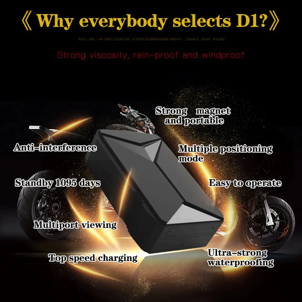 D1 Car GPS Tracker Powerful Magnet Vehicle GPS Locator Waterproof Long Standby Real Time GPS Wifi Position Tracking