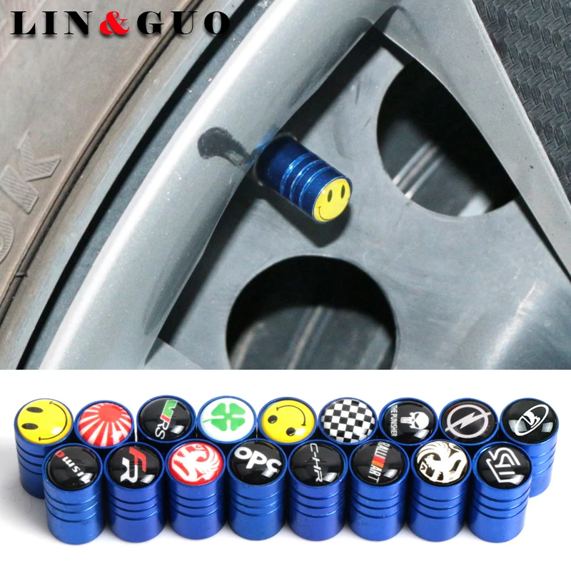 

Car Wheel Tire Valves Tyre Air Caps Car-stying case for Toyota c-hr vauxhall opel opc Nissan nismo skoda vrs Subaru car styling