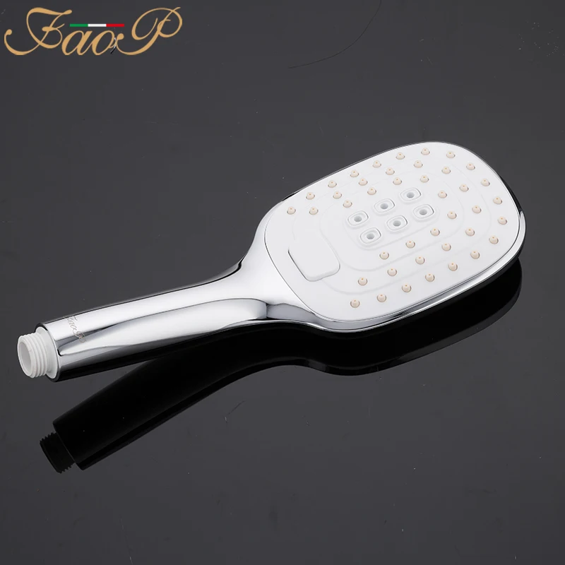 FAOP shower system white bathroom shower set waterfall rainfall shower heads brass shower panel bathroom mixer faucets