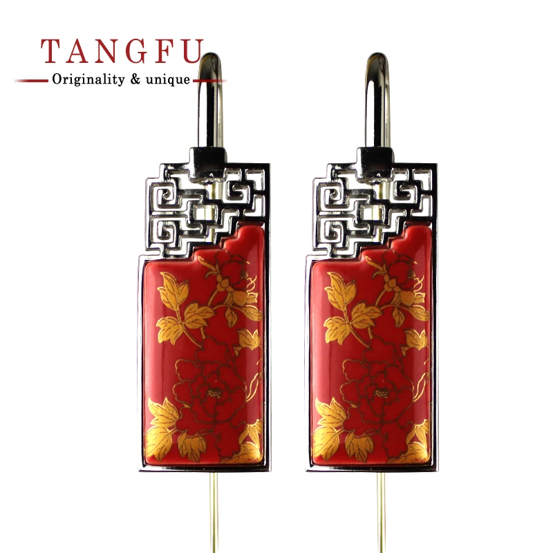 

Bookmark for book Red glaze porcelain ceramic School metal Chinese Beautiful flower handicraft nice wedding gift stationery item