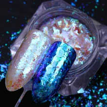 Волшебное зеркало Хамелеон Блестящий гвоздь хлопья блестки порошок золото серебро красный Нерегулярные блестки Маникюр украшения для ногтей