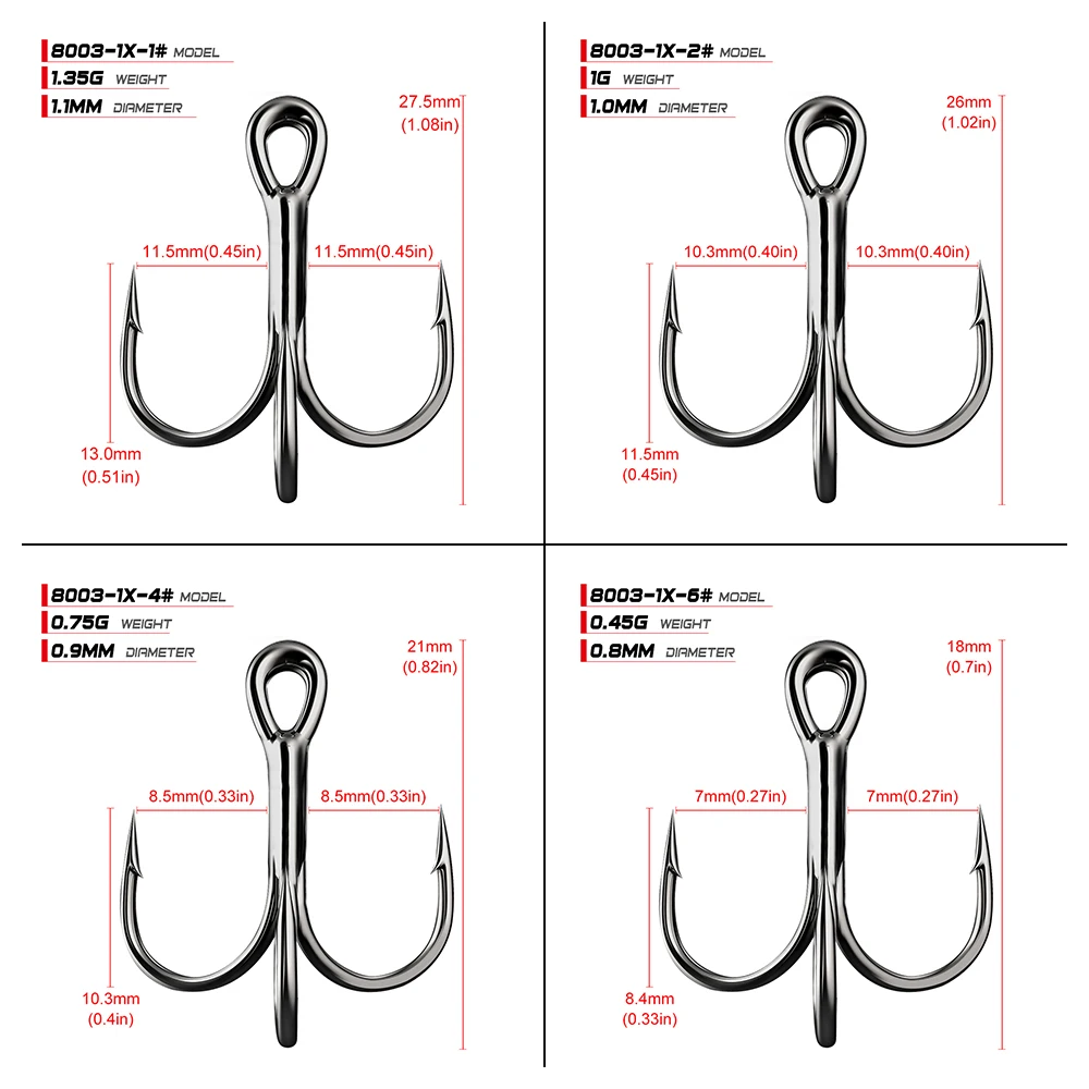 50 шт./лот рыболовный крючок в соленой воде, черные никелевые тройные Крючки 1#-12#2/0#-5/0# Высокоуглеродистая сталь, высокопрочные крючки