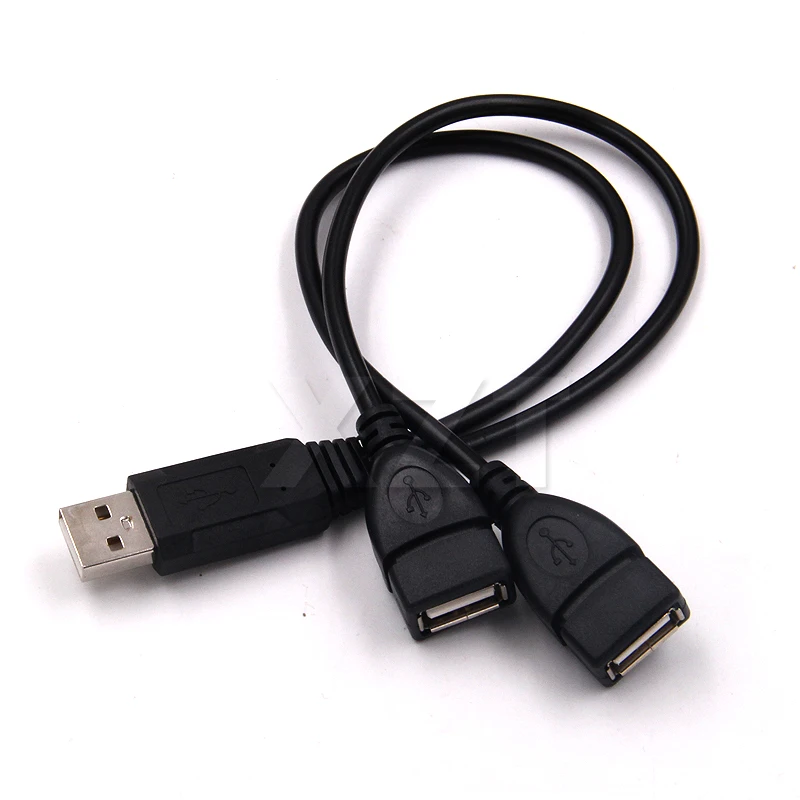 USB 2,0 A 1 Папа-2 двойной USB Женский концентратор данных адаптер питания Y Разветвитель usb зарядный кабель питания шнур Удлинитель 39 см