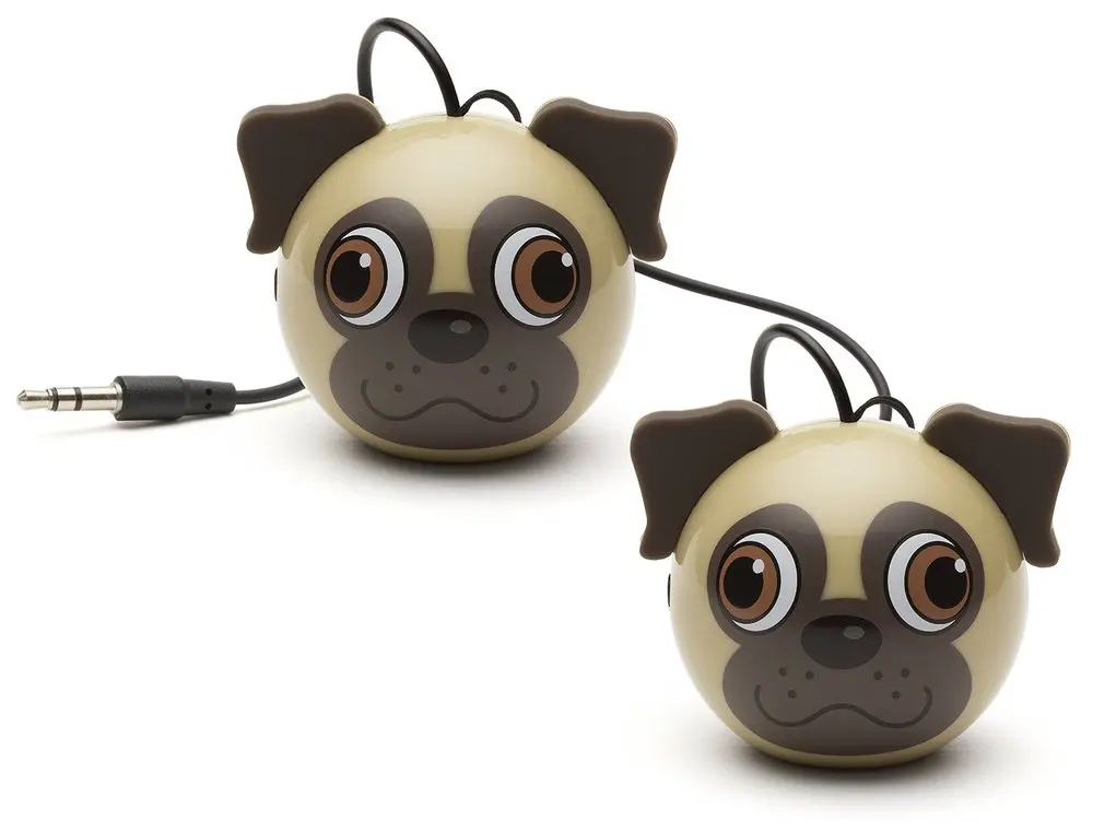 Kitsound Mini Buddy Pug Dog Speaker Compatible can used in to iPod