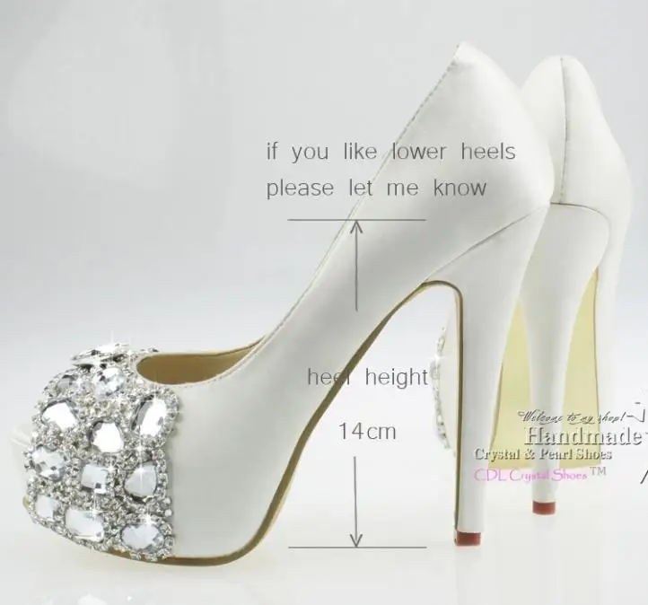 Lace Wedding Shoes Ivory Satin Peep Toe Shoes 5 Inches Heels