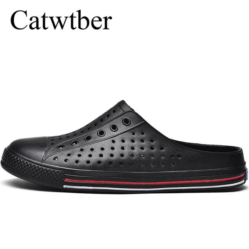

Catwtber Summer Mens Hollow Slippers Zapatos Hombre Outdoor Beach Jelly Fish Slippers Pantuflas Unisex Fashion Man Light Slides