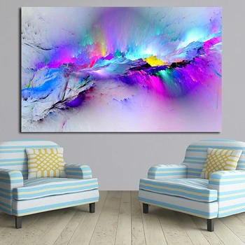 

Art Wall Canvas Painting Abstract Glowing Picture Printed For Bed Room Office Hotel Home Decor HD Larger Colorful Poster