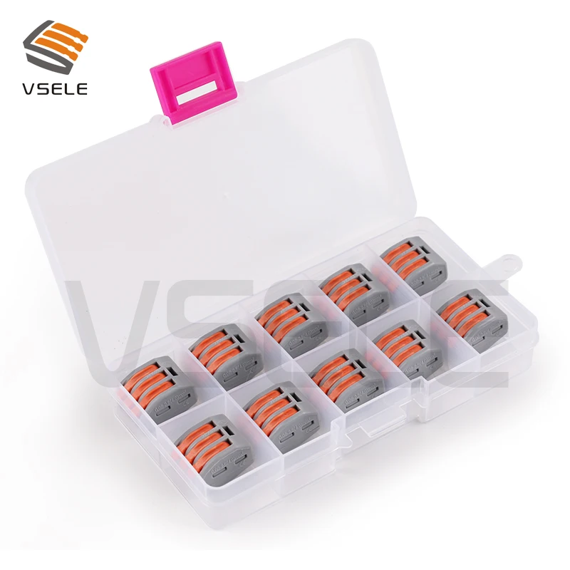 Conector Wago 10 PCS VSELE 3 P Conector Universal Compact Fio Condutor Terminal Block iwre