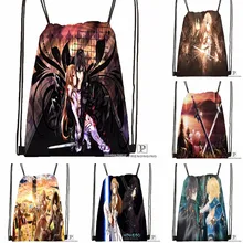 Пользовательские Асада и меч Кирито походная сумка на шнурке милый рюкзак для детей(черная спина) 31x40 см#180531-03-67