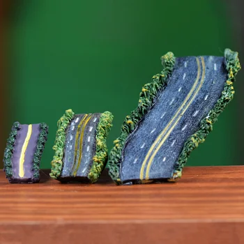 

1Pcs Simulation Modern Highway & Road Terrarium Miniatures Mini Figures DIY Mini Fariy Landscape Garden Decoration