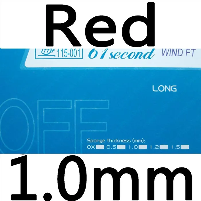 61second ветер ft Off длинные пунктов-out настольный теннис пинг-понг резина с губкой - Цвет: Red 100