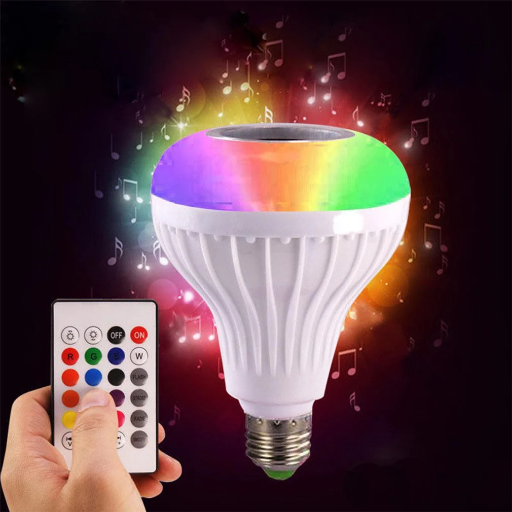 СВЕТОДИОДНЫЙ беспроводной свет лампы bluetooth динамик RGB 12 Вт умная музыкальная игровая лампа+ пульт дистанционного управления