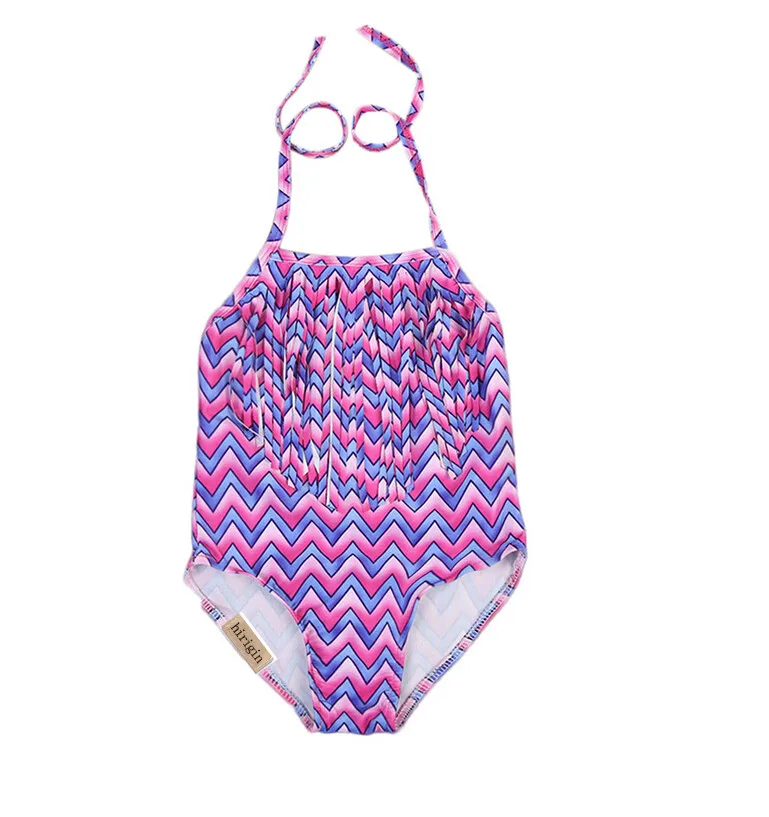 2017 Swimwear Kids Girls Swimming Bikini Costume Tassels Swimwear