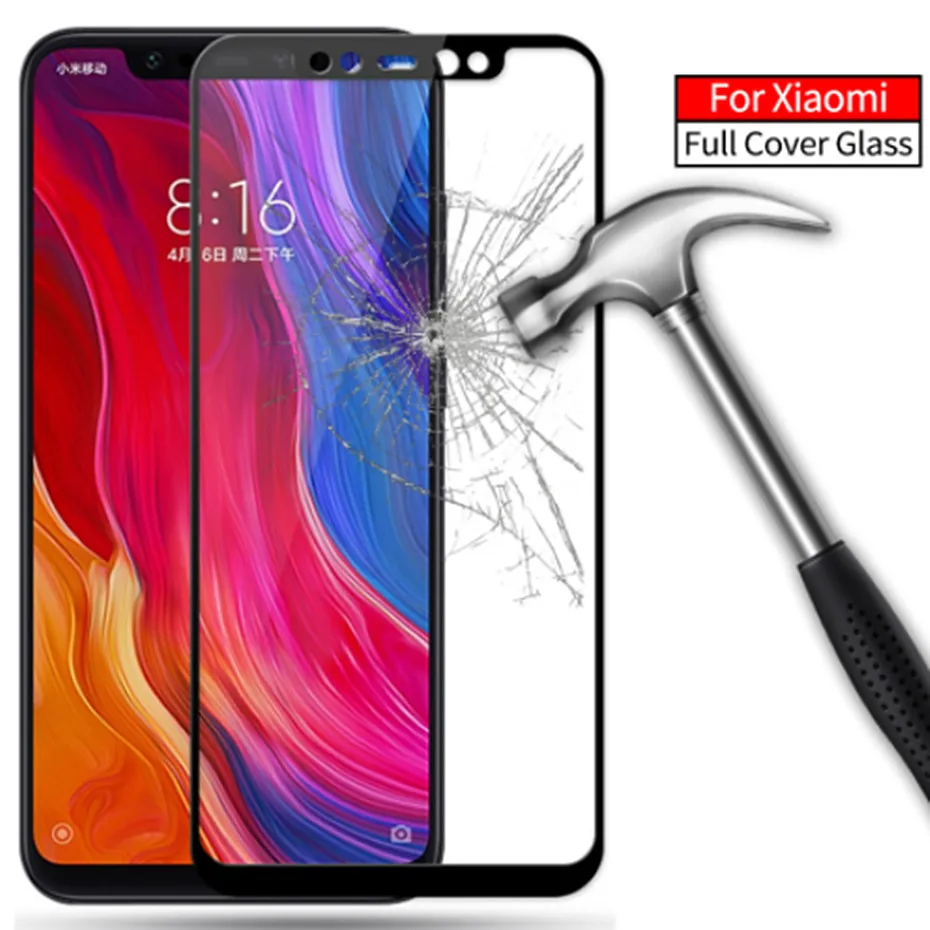 Защита экрана для xiaomi 8 lite стекло с полным покрытием Защитная пленка A2 Mi 5 A1 Note3