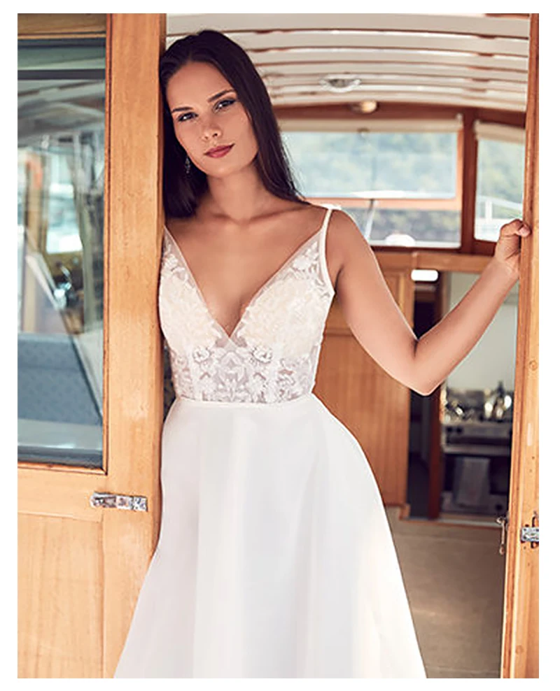 Лори свадебное платье Спагетти ремни зашнуровать A-Line невесты платье белого цвета слоновой кости образец Vestido De Casamento изготовленный на заказ размер