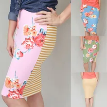 Для женщин модные вечерние Коктейльная юбка дамы лето печатных юбка в полоску Vestido Harajuku# by