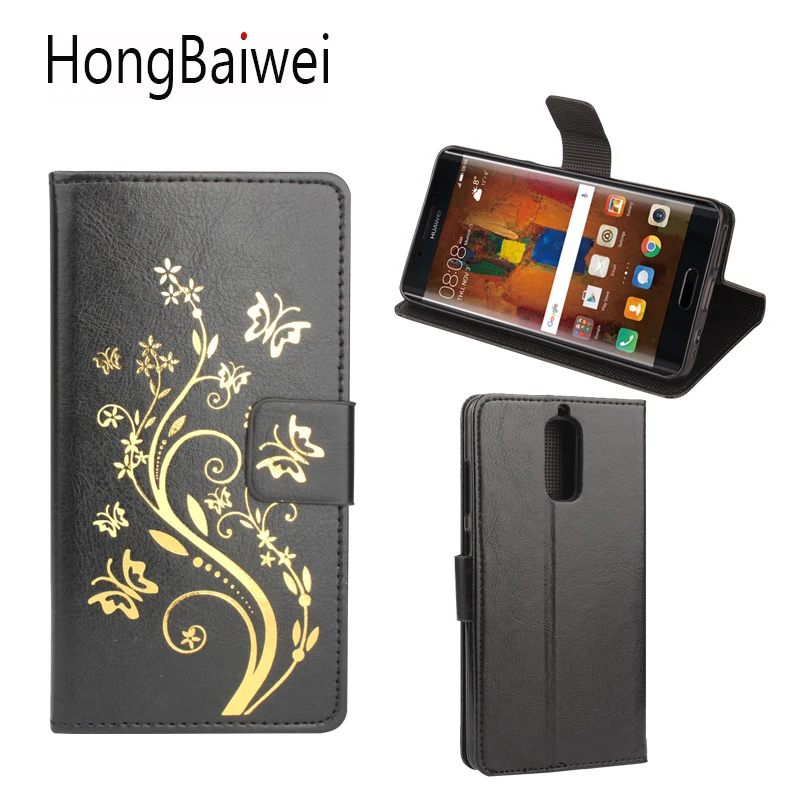 

HongBaiwei for Huawei Mate 9 Pro Case Leather Flower Henna Clear Flip Luxury Wallet Phone Bag Case for Huawei Mate 9 Pro