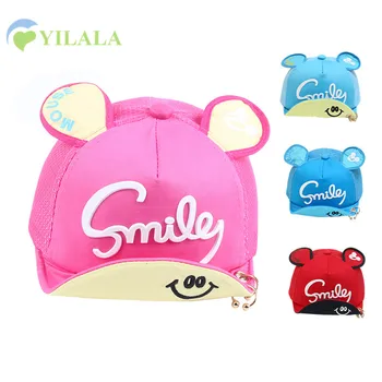 

Cartoon Baby Cap Smile Mouse Summer Hat Cotton Solid Baby Baseball Cap With Ears Letter Boys Girls Sun Hat Baby Boys Clothing