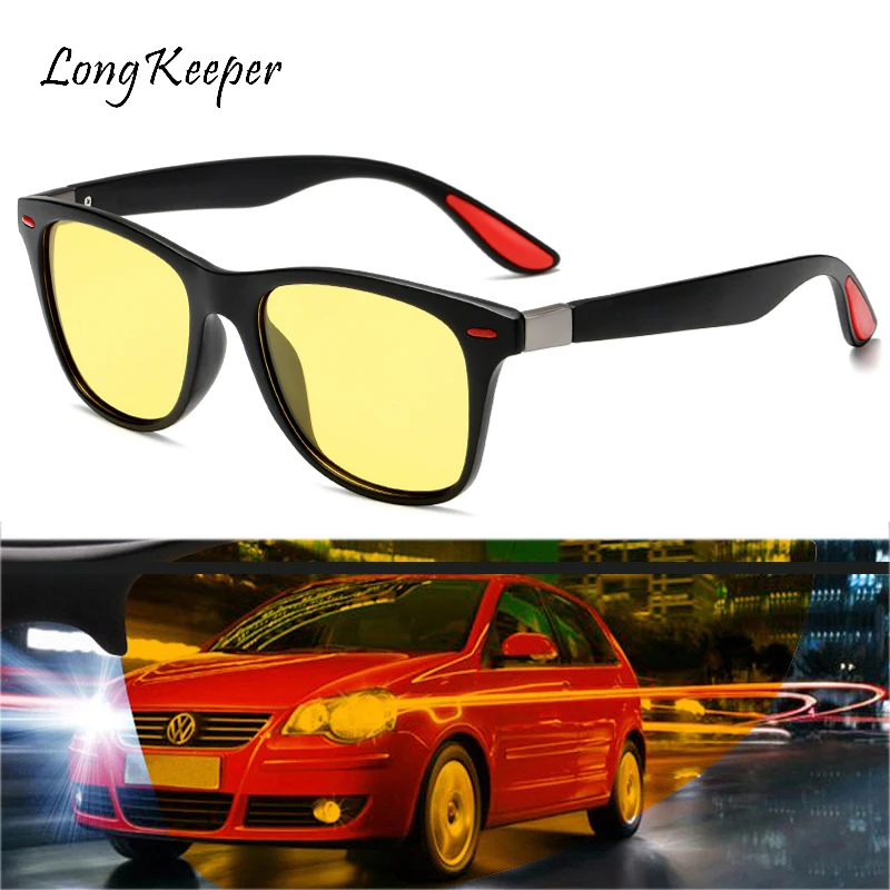 Longkeperer овальные солнечные очки ночного видения мужские поляризованные очки ретро вождения солнцезащитные очки женские желтые линзы UV400 очки Gafas de