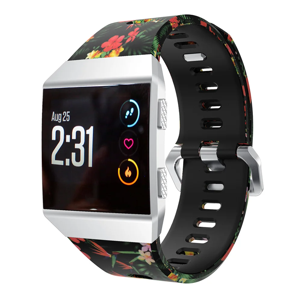 Силиконовый ремешок для Fitbit Ionic smartwatch спортивный Модный узор наручный ремешок фитнес Замена для Смарт Браслет умный браслет