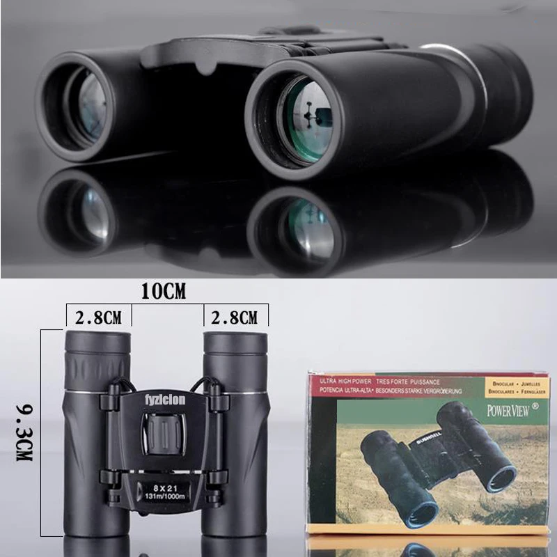 Vision Long Range Folding HD Powerful Mini profesionales telescope Binoculars  8x21 Compact Zoom   Binoculars for kids