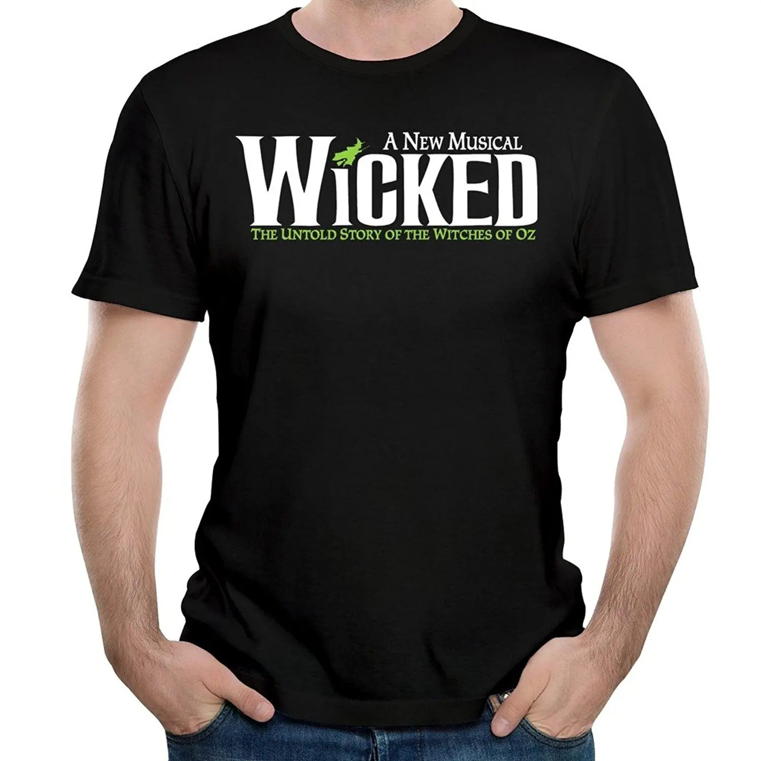 WICKED Broadway Musical Show *Witches of Oz Men's White Black T-Shirt Size S-3XL Fashion T Shirts Slim Fit O-Neck Top Tee WICKED Broadway Musical Show *Witches of Oz Men's White Black T-Shirt Size S-3XL Fashion T Shirts Slim Fit O-Neck Top Tee