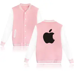 Классический Apple Дизайн Стивен Джобс принт Осень Новый печати Для женщин Бейсбол куртка, розовый Пальто и куртки для девочек xxs 4xl