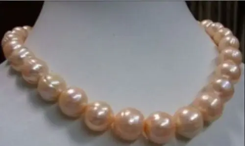 

Free shipping hot sale Women Bridal Wedding Jewelry >>REAL best 10-11 mm pink SOUTH SEA BAROQUE PEARL NECKLACE 17inch