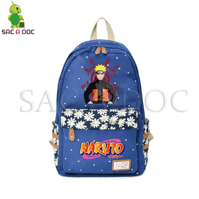 Аниме Наруто рюкзак Какаши/Наруто Печатный ноутбук рюкзак цветок волна точка школьные сумки для подростков девочек дорожные сумки