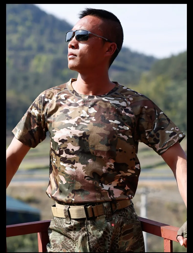 Камуфляжная рубашка, быстросохнущие дышащие колготки, армейская тактическая футболка, Мужская компрессионная футболка, летняя спортивная футболка для фитнеса, бодибилдинга