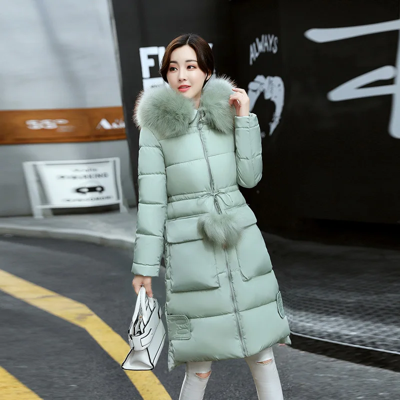 2018 New Fashion Hooded Big Fur Collar Parkas Women