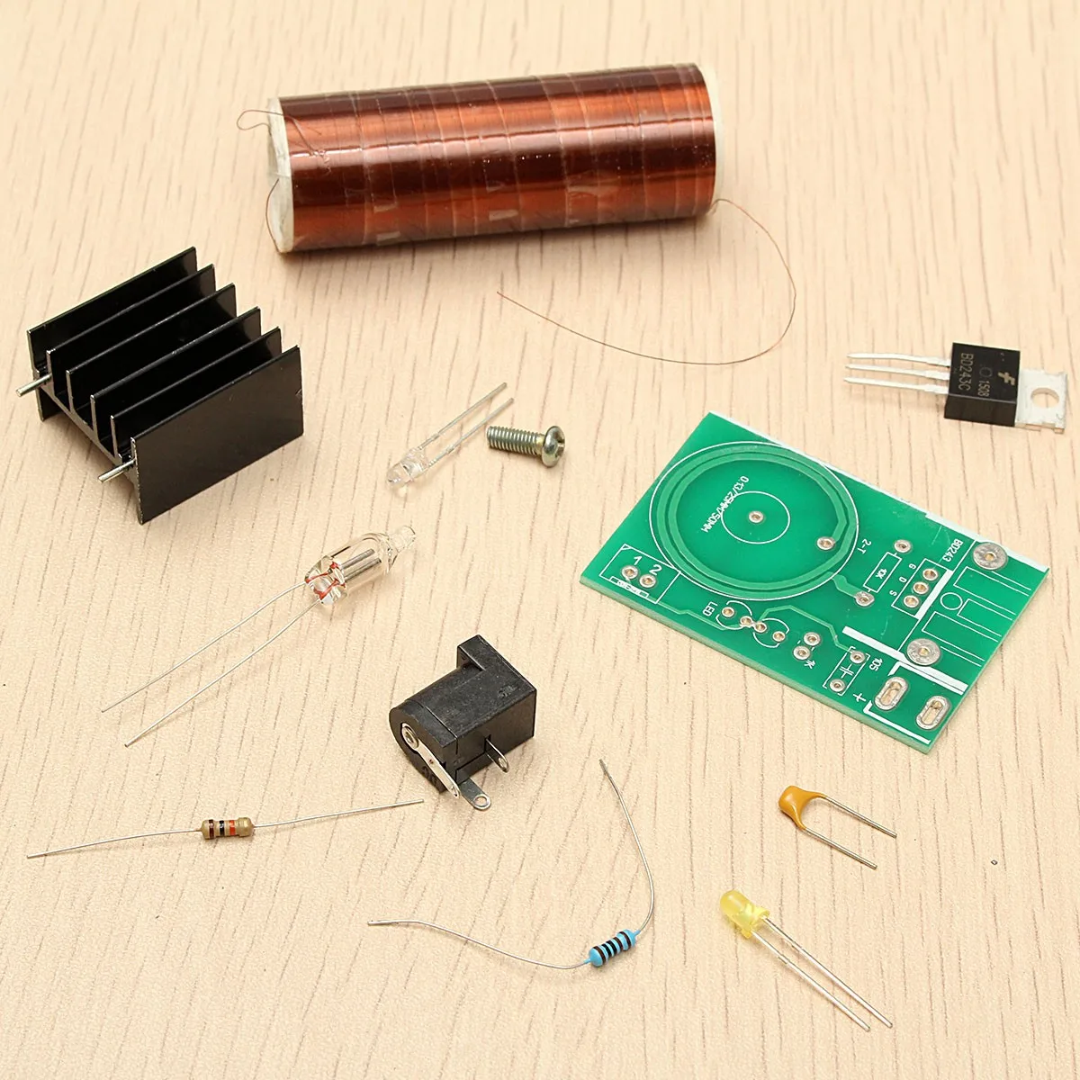 

NEW DIY Mini Coil Kit Arc Wireless Electric Power Transmission Lighting Board Module 12V DC for LED Circuits Suites Learning