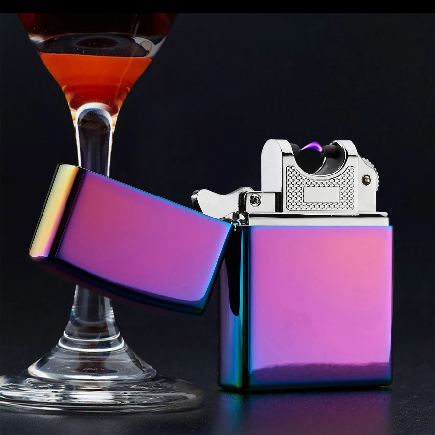 

USB Rechargeable Lighter for Cigarettes Pulse Windproof Arc Electric Lighters Plasma Flameless Metal Electronic CigaretteLighter