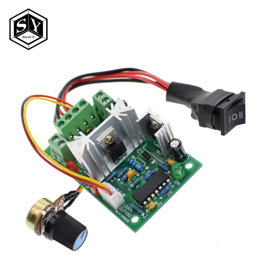 

Great IT 10V 12V 24V 36V PWM DC controller with Positive inversion switch PWM DC controller for DC motor speed controller 150W