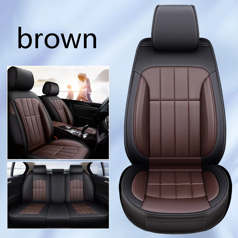 Высокое качество кожаные автомобильные чехлы для сидений автомобиля Подушка интерьерные аксессуары для citroen berlingo c elysee c2 c3 c4 picasso pallas c4l - Название цвета: brown