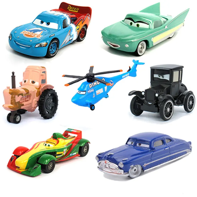 Металлические Diecasts 1:55 Disney Pixar Cars 2 3 Lightning McQueen The Kings Dinoco MacK Uncle Toys транспортные