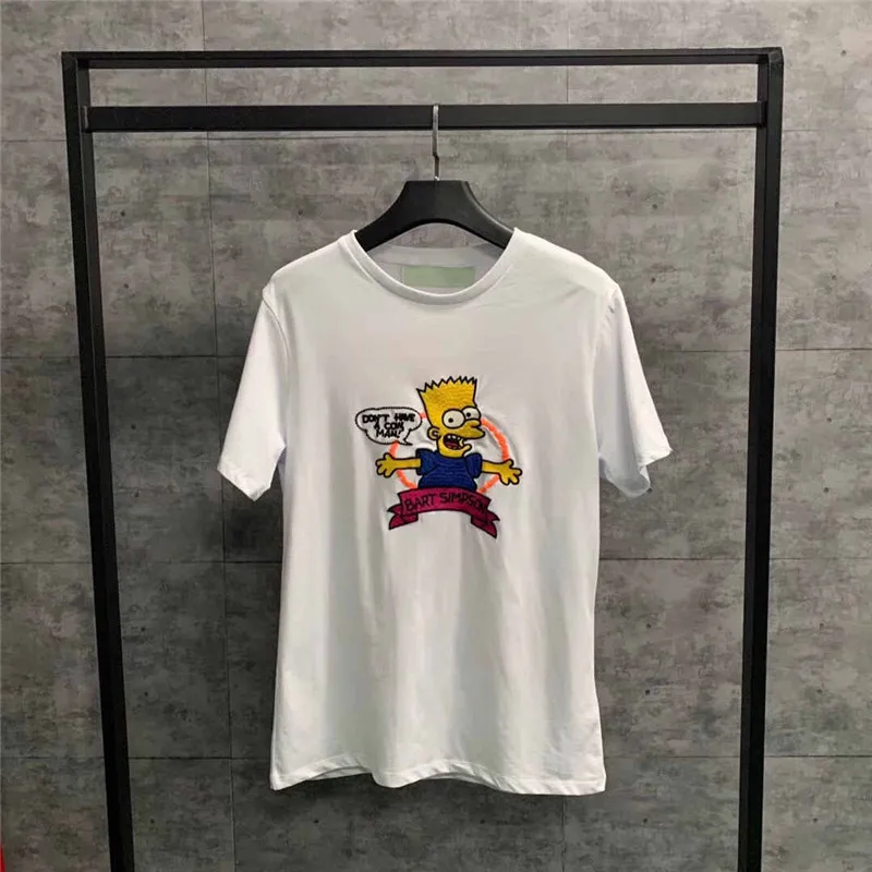

Simpson embroidery Tee T shirt Men Women 1:1 High Quality Top Tees Skateboard Simpson embroidery t-shirt