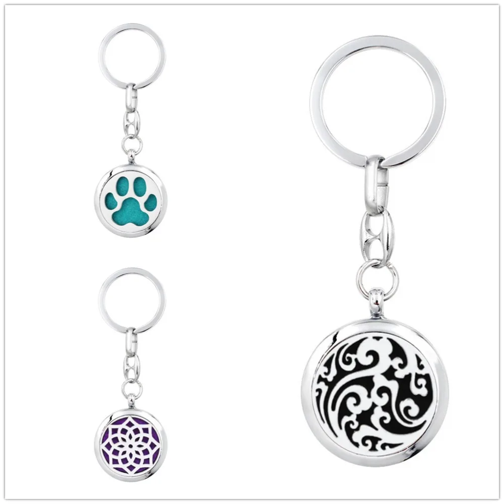 

Aromatherapy Perfume Locket Keychain Butterfly Cats Elf Paws Essential Oil Diffuser Scent Key Chain Keyring Christmas Gift