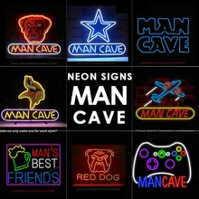 Мужская пещера Настоящее неоновое стекло световая вывеска домашнее пиво Бар Паб отдых комната игры окна гаража вывеска на стену