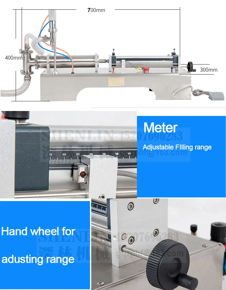 Машина для наполнения жидкого наполнителя пневматическая 100 МПа 300/500 мл машина для наполнения бутылок для воды Соус упаковка наполнитель для напитков