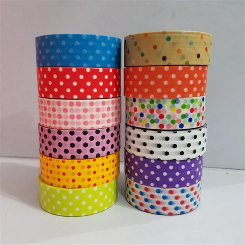 

1pc 1.5cm*7M Misstime Paper Masking Dots Tapes Japanese Washi Tape Diy Scrapbooking Sticker Stationery School Supplies Papeleria