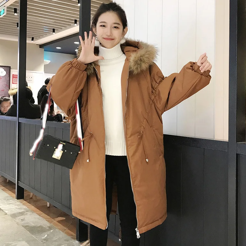 Inverno Veste khaki Coton Chaud Féminin Mujer Pour La Fourrure Vêtements Casaco Parka Capuche D'hiver Black Taille Longue green Femmes Manteau De 2018 Col À Plus SqwCyS6R