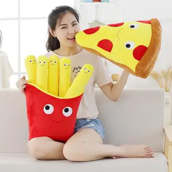 

50cm Plush Food Pillow Pizza French Fries Toys Stuffed Plush Pillow for Kids Boys Children Birthday Gift
