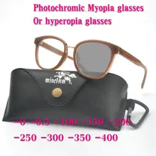 Кошачий переход солнце фотохромные готовые близорукость очки для женщин прозрачные линзы очки для близоруких рецептурных очков NX