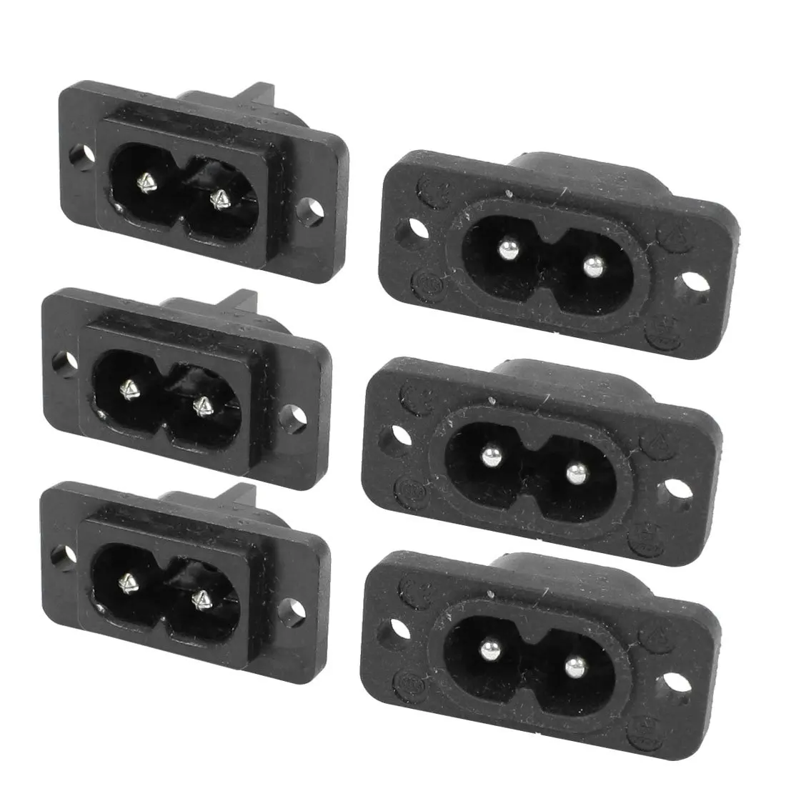

PLA-2 Pin IEC 320 C8 Screw Mount Inlet Plug Socket AC 250V 2.5A 6pcs