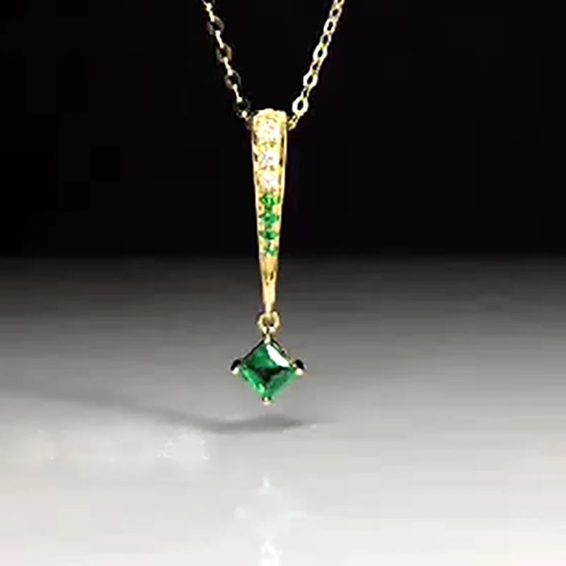 emerald new design pendant women square gem 3