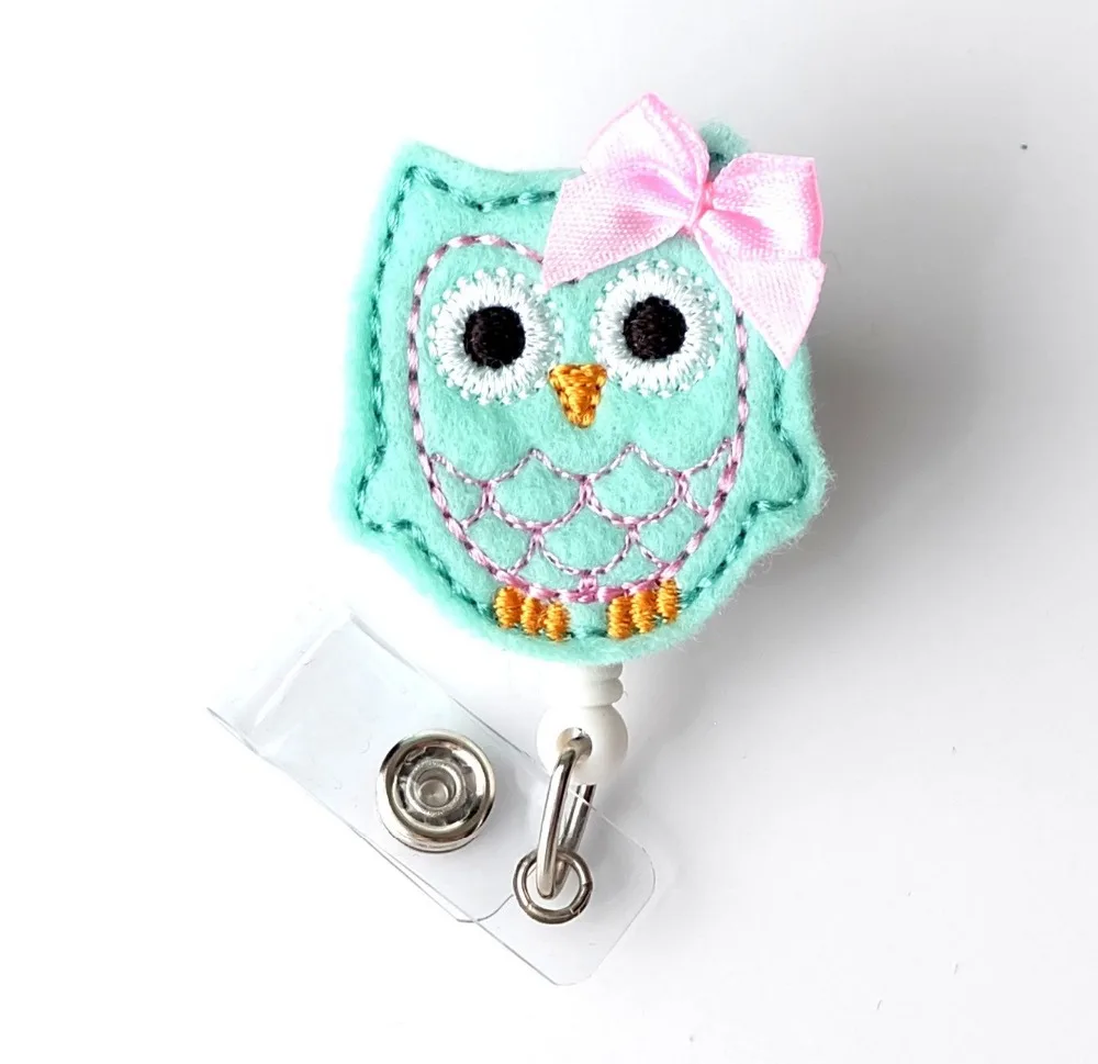 

Office Supply Badge Reel Cute Owl Retractable ID Badge Holder For Nurse Accessories