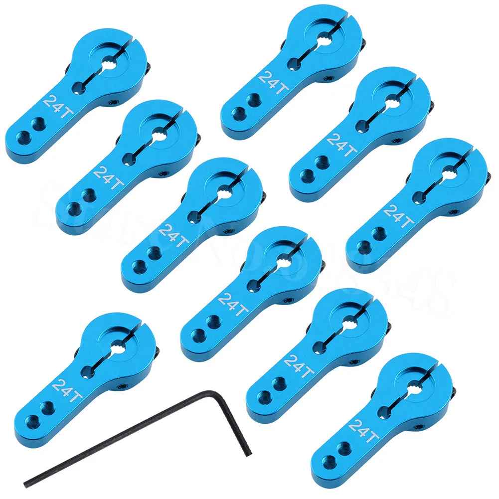 

10pcs Alloy Servo Motor Horn 24T 25T Teeth For Remote Control RC Model Car Robot Boat Plane Steering Arm CNC Arduino Parts